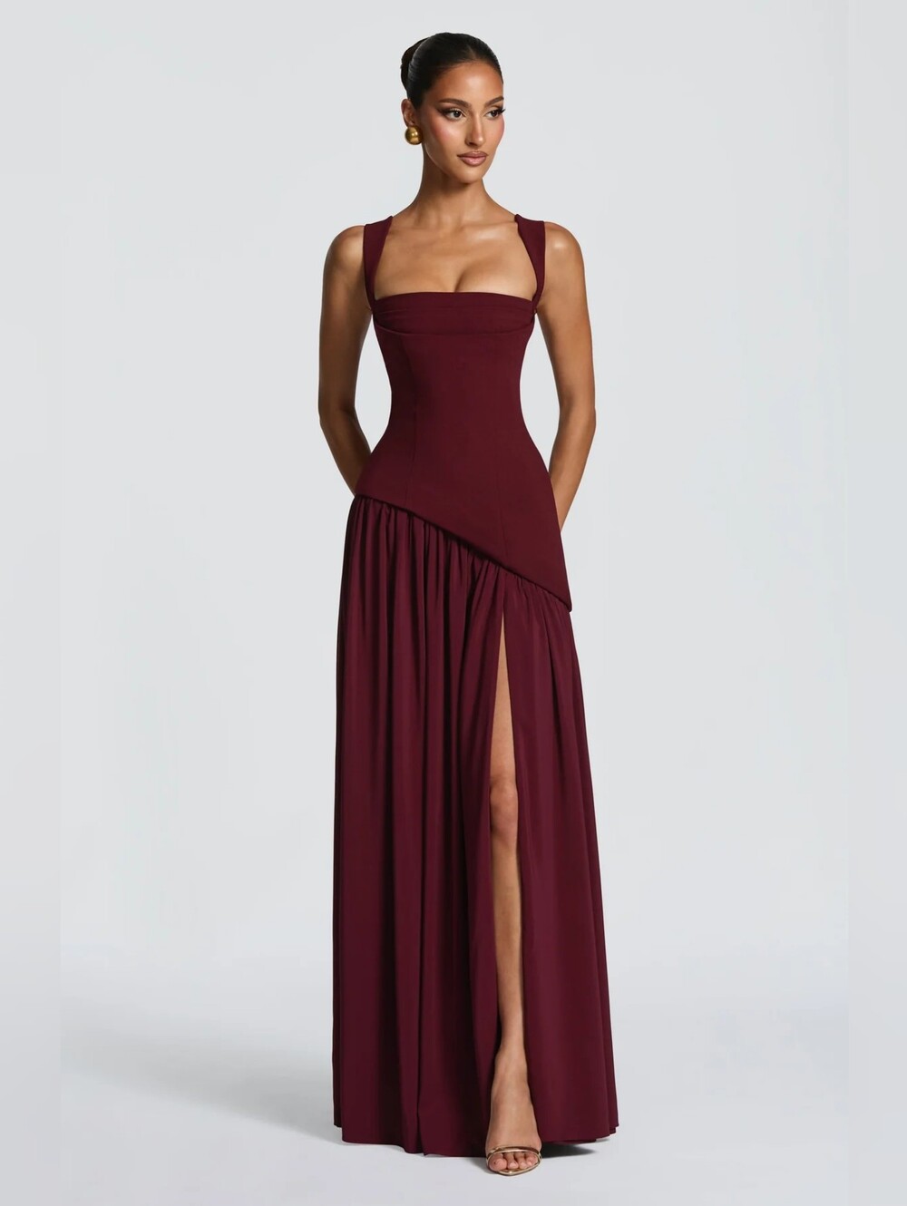 NWT Babyboo Fashion Tullulah Maxi Dress in Cherry Lacquer Size XS